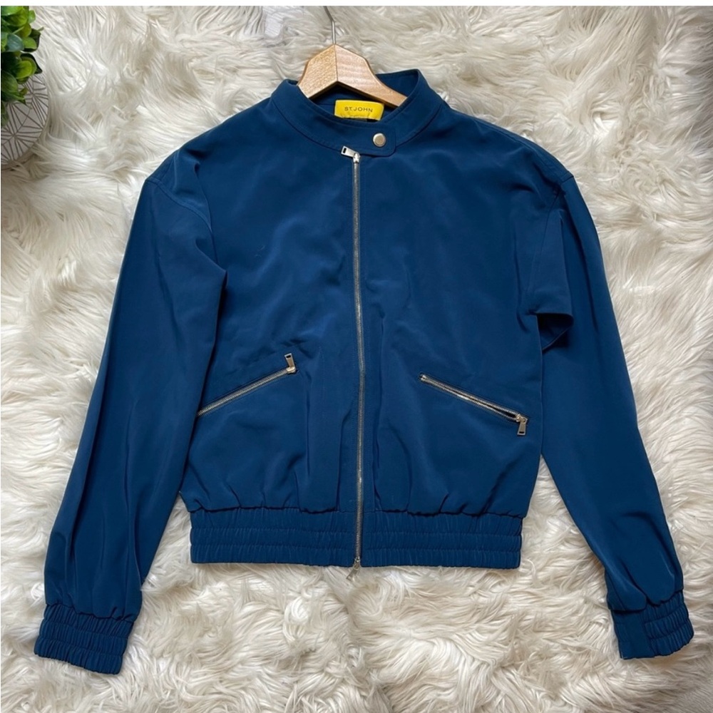 St. John Blue Bomber Jacket Small